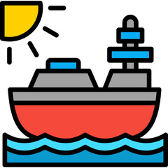 Obraz premium Boat lineal color icon