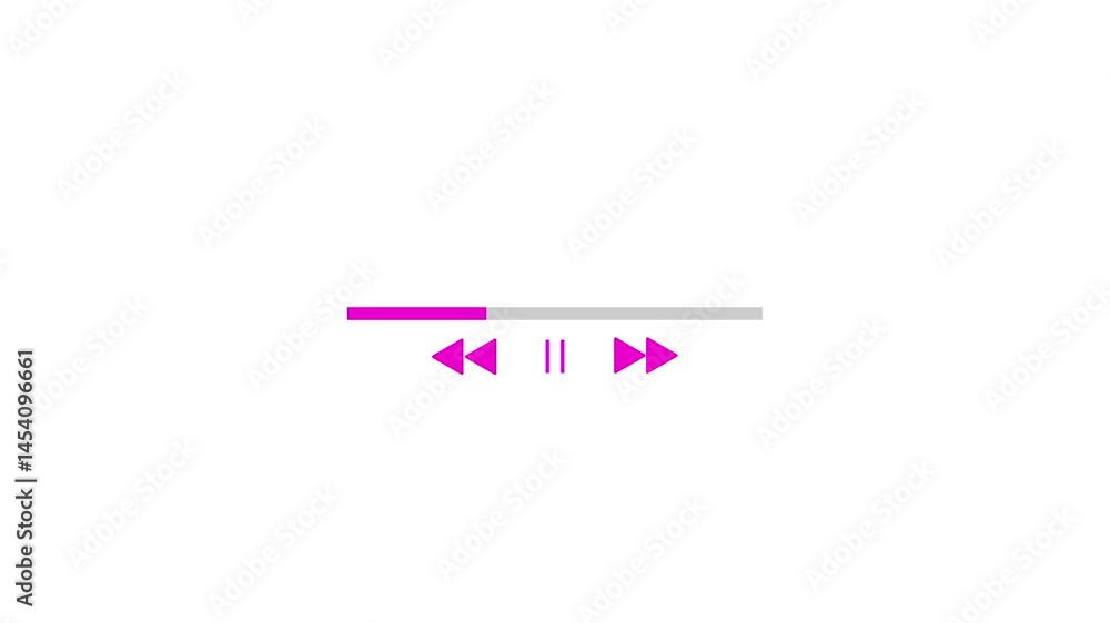 Poster playback control ui element in pink. play button using for music or sound volume.