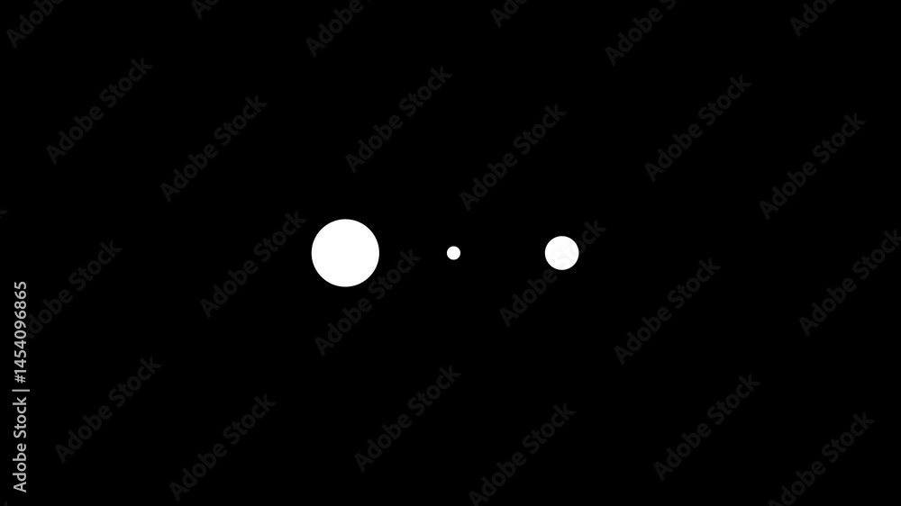 Poster dot circle loading animation with spinning progress indicator and transparent alpha on black backgro