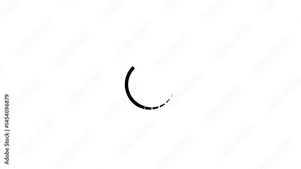Poster loading circle animation black and white. dot circle loading animation with spinning progress indica