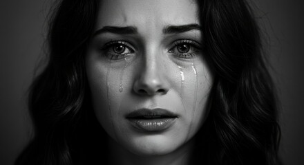 Sad woman crying