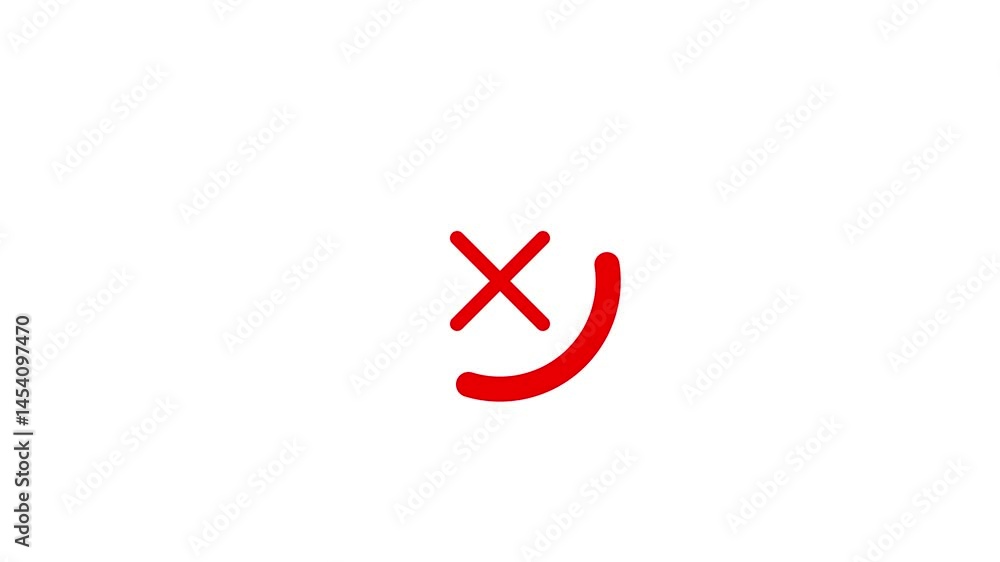 Poster cross mark with spinning loading icon representing denied or rejected progress with ui feedback. rej