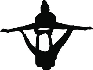 Acro Yoga Silhouette: Partner Balancing Exercise
