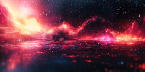 Fototapeta premium Glitchy abstract motion graphic with pixelated distortions