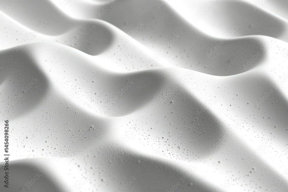 Poster soft, undulating white surface with a textured pattern resembling gentle waves or dunes
