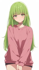 Obraz premium アニメ調の美少女の切り抜き用素材