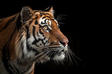 Portrait of a Tiger with a black background