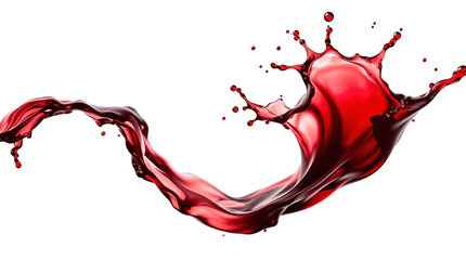 Red wine splash isolated on transparent background