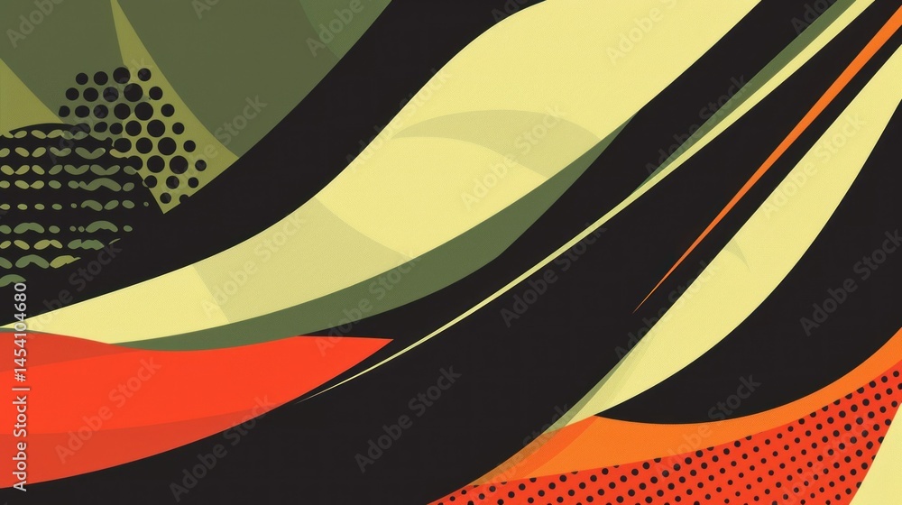 Poster flat vector abstract with shapes and lines