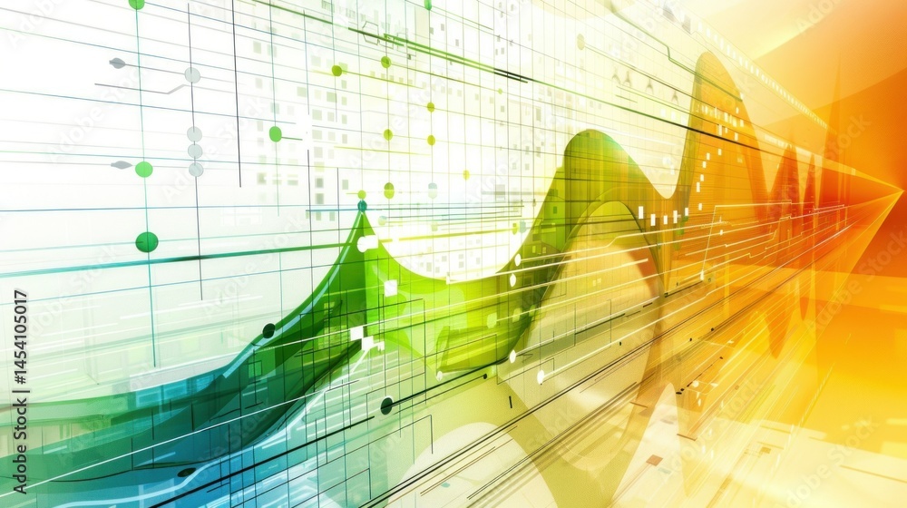 Poster corporate abstract tech background with graph elements