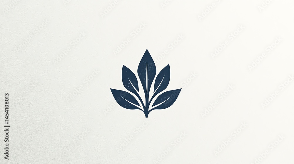 Poster digital illustration of a stylized, dark green leaf with multiple pointed segments.