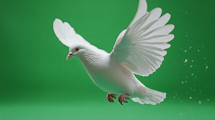 Fototapeta premium Majestic White Pigeon Taking Flight Animation