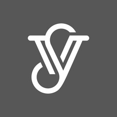 the logo unite of the letters V and S. Outline, unique and elegant.