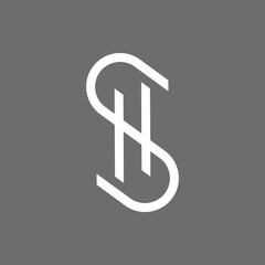 the logo unite of the letters H and S. Outline, unique and elegant.