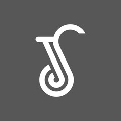 the logo unite of the letters J and S. Outline, unique and elegant.