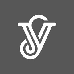 the logo unite of the letters Y and S. Outline, unique and elegant.