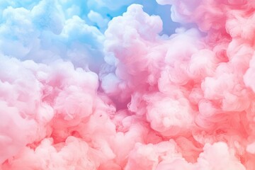 Ethereal, pastel smoke swirls. Pink fades into a soft blue gradient for a dreamy ambiance