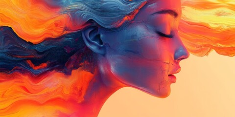 Fototapeta premium Abstract glitch art with colorful, distorted shapes