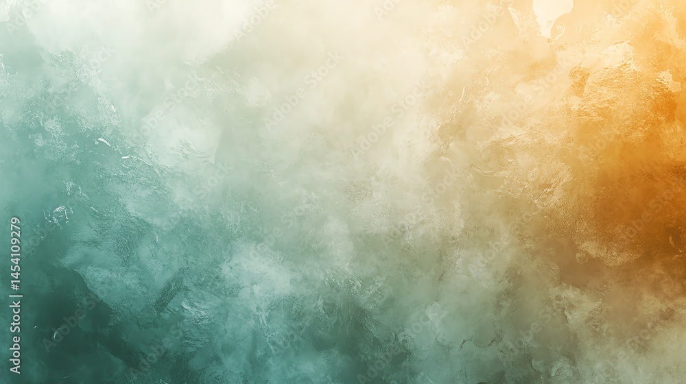 Aufkleber photograph of abstract digital gradient featuring teal merging into warm gold, creating a textured e