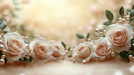 Elegant White Roses and Pearls for First Holy Communion