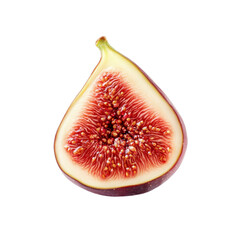 Halved Fresh Fig, Close-up Studio Shot on Black Background