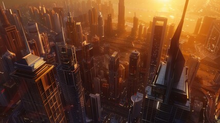 aerial view of the city