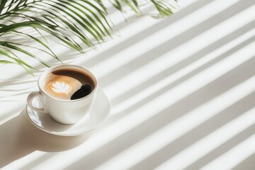 cup of coffee on wooden table