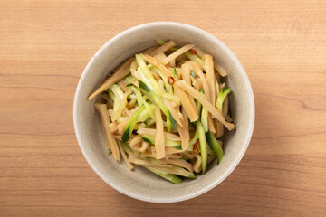 メンマとねぎと胡瓜和え