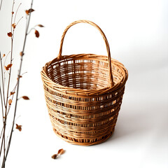 empty basket isolated on white