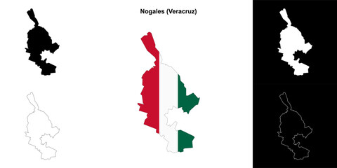 Nogales municipality (Veracruz) outline map set