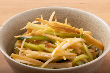 メンマとねぎと胡瓜和え