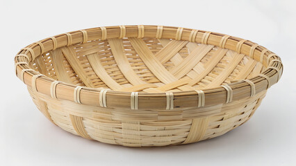 wicker basket isolated on white