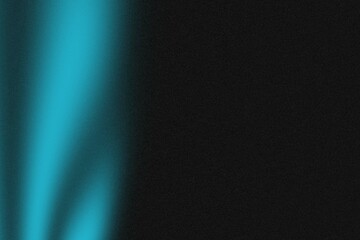 Abstract teal light streak on black background.