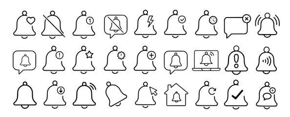 Notification and Alert Icons Set for Messaging and Alerts