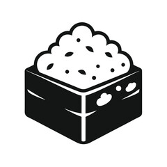 cottage cheese on white background