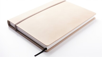 Beige leather-bound notebook