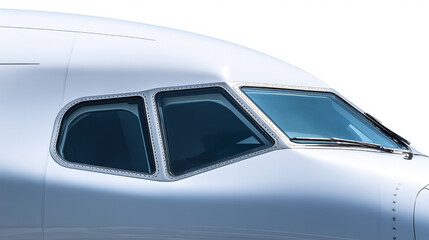 Fototapeta premium The cockpit of a plane is shown with the windows open