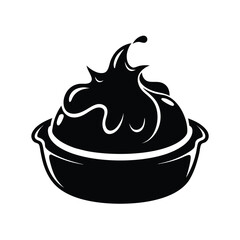 custard on a white background