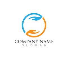 Fototapeta premium Hand hope logo and symbol vector