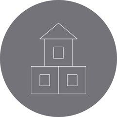 Toy castle icon single vector illustration