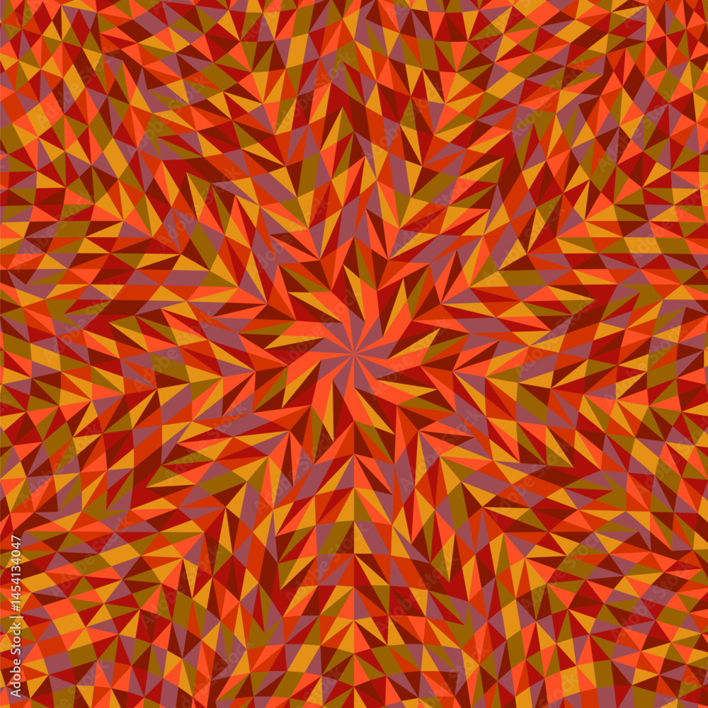 Poster dynamic radial pattern mosaic background - colorful psychedelic abstract vector graphic