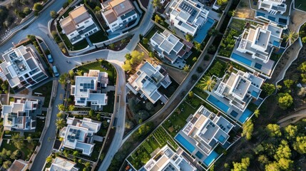 Fototapeta premium Aerial shot of modern residential complex