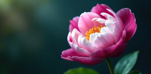 Fototapeta premium Indigo peony, white center, soft petals, delicate bud , artwork, flowering, photography