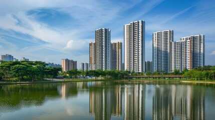 Fototapeta premium Urban landscape of residential buildings