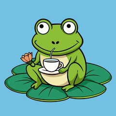 green frog on a leaf