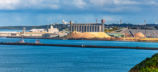 Construction works at Portland harbour on 29 September, 2010, on the southwest coast of Victoria, Australia