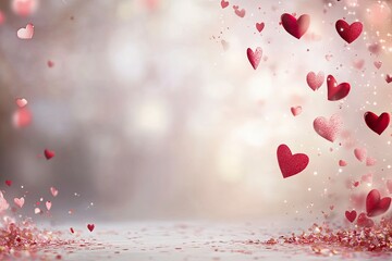 Obraz premium Heart Confetti Falling on Floor