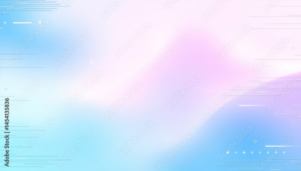 Poster pastel dreamscape gradient with geometric accent elements for digital design projects