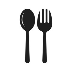 spoon and fork on white background