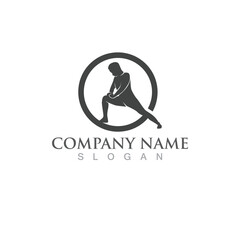 Health yoga people logo vector icon